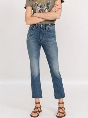Morrison The Starlet Cropped Jeans Raw Hem Denim Boho Grunge Sz 31 NEW $148